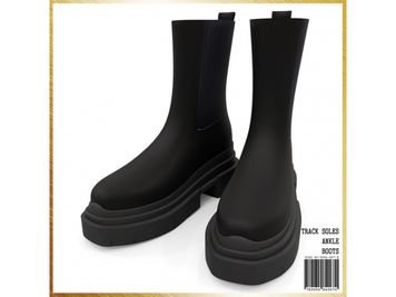 Mirage Striders: Chic Track Soles Ankle Boots by Mirosims2020 (Alpha CC Female Footwear)