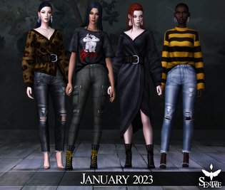 January 2023 Collection ( Sweater / T-shirt / Cardigan / Dress / Jeans / Pants / Boots ) [MM]