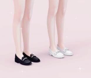 Loafers with Pearl Beads Accessory for Female [ALPHA]