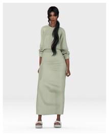 Evie Loungewear Clothes Set for Female (Long Skirt/ Slippers/ Sweater) [ALPHA]