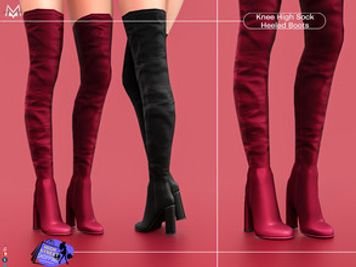 Knee High Sock  Heeled Boots S425