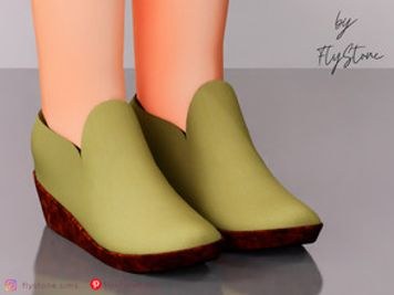 Child Ankle Boots With Wooden Wedge Heels