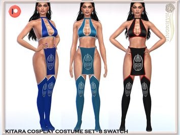 KITANA COSPLAY COSTUME (TOP & BOTTOM & OVER THE KNEE BOOTS)