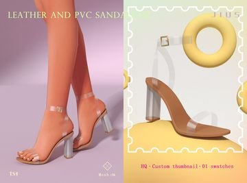 Leather And PVC Sandals 02 ( Shoes / Sandals / Heels / Strapped PVC ) [MM]