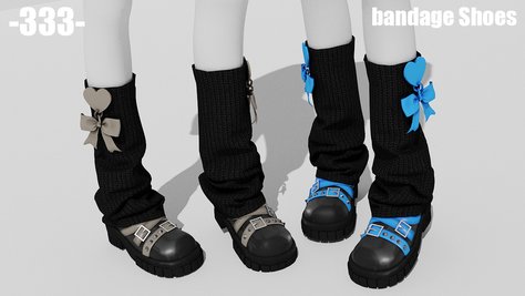 Platform Shoes with Heart and Ribbon Leg Warmer [Alpha]