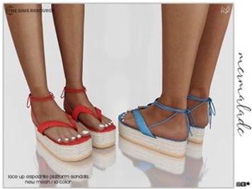 Lace Up Espadrille Platform Sandals S21