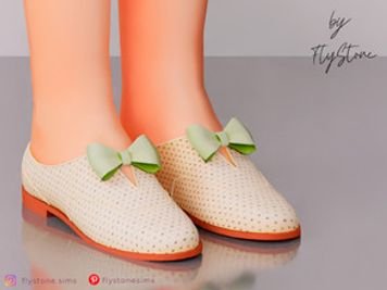 Child Perforated Loafers With Bow