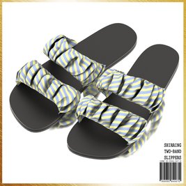 Shirring Two-Band Slippers | MIRO