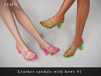 Leather Sandals with Bow [MM]