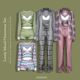 Lovely Mood Homewear Set (Pants/ Shirt/ Cardigan/ Shorts)[Alpha] by RIMINGS