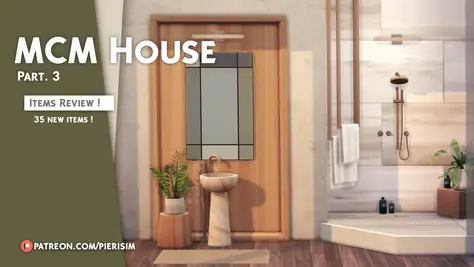 Modern Bathroom Themed Furniture Pack (Mirror / Sink / Wallpaper / Toilet Bowl / Bathtub / Flooring) [MM] by PIERISIM