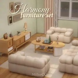 Harmony Furniture - Comfortable Sofa and Wooden Table Set by MIIKO