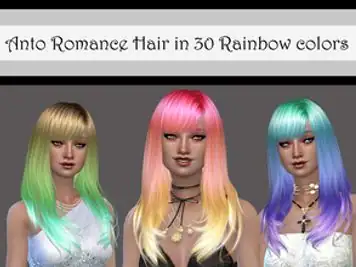 Anto Romance Hair Rainbow Recolor - mesh needed