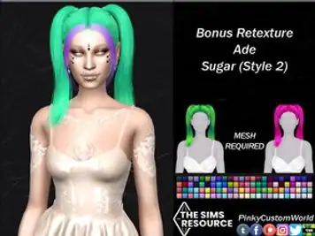 Bonus Retexture of Sugar (Style 2) hair by Ade