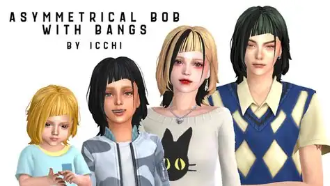 Asymmetrical Bob with Bangs