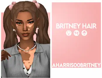Britney Hair - Long Pigtails with Bangs and Poms Accessory