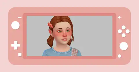 Lyla Pigtails Child Conversion by Loomellaa, 16 EA Swatches, All LODs