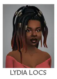 Lydia Locs: Customizable Hair Clips, Ombre BGC, EA Swatches, No Hats