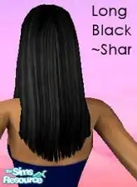 The Sims Resource | Long Black Hair