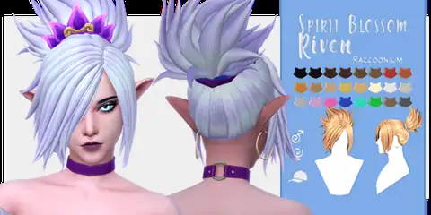 Spiky Ponytail Hairstyle with Long Side Bangs and Hair Accessory for Male and Female [MM]