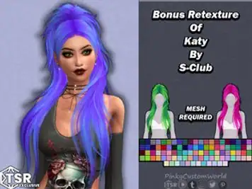 Bonus Retexture of Katy hair by S-Club
