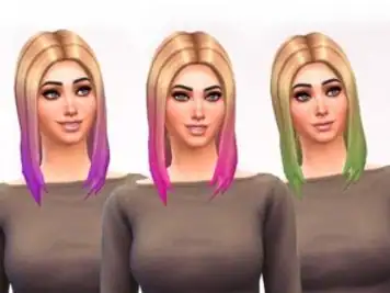 Dip Dye Straight Hair Recolour Pink, Purple, Green, Blonde