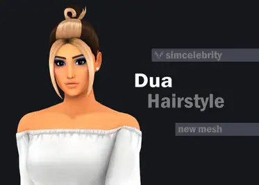 Dua Hairstyle: Maxis Match, Teen-Elder, 16 Swatches, Hat/Base Game Friendly, Two-Tone Accessory