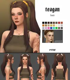 High Pigtails & Flowing Front Hair Strands for Female [MM]