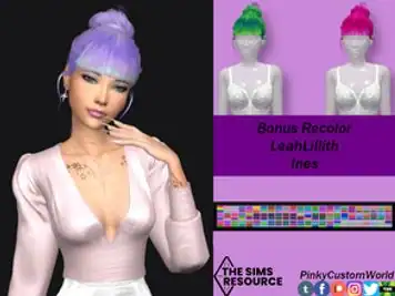 Bonus Retexture of Ines hair by LeahLillith