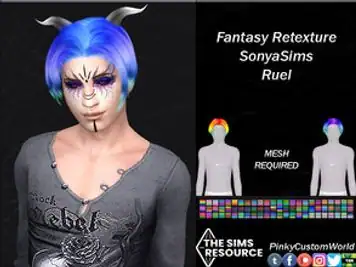 Fantasy Retexture of Ruel hair by SonyaSims (M)