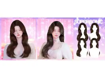 ForeverHairstyleSet by GreenTeaHoney  (Alpha Long Green Hair, Female Updo, CC Pack)