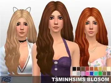 [RS]TsminhSims_37_BlossomCLAYIFIED_Hair - Mesh needed