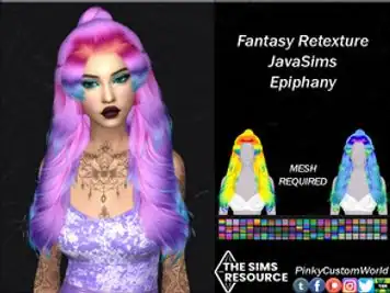 Fantasy Retexture of Epiphany hair by JavaSims