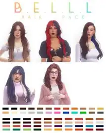 Stylish Hairstyle Pack (Wavy / Split Color / Curls) [MM]