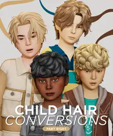 JohnnySims Child Hair Pack Pt.8 (Alpha  Hair Conversions, Male Hair, Alpha CC)