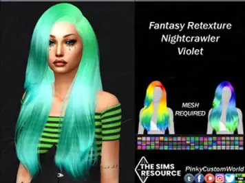 Fantasy Retexture of Violet hair by Nightcrawler