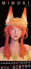 Mimori Set for Female (Hair/ Hair Ombre Overlay/ Pearl Head Accessory/ Ears) [MM]