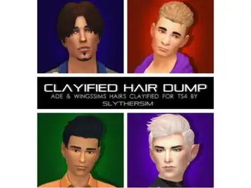 Clayified Creations: Ade & Wingssims (Alpha Hair & Male Accessories)