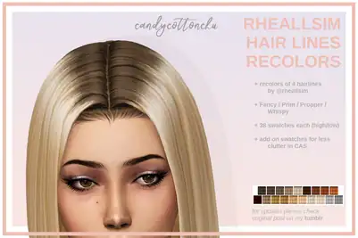 Realism Hairlines Recolor by CandyCottonChu: Hairstyles & Skin Details