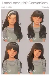 Sims 4 Kids CC Hair Conversions: Maxis Match Child Hair for Girls