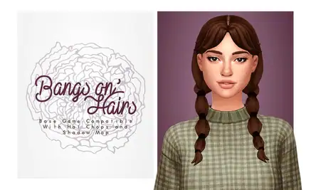 Long Pigtails and Short Hairstyle with Curtain Bangs [MM]