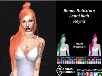 Bonus Retexture of Reyna hair by LeahLillith