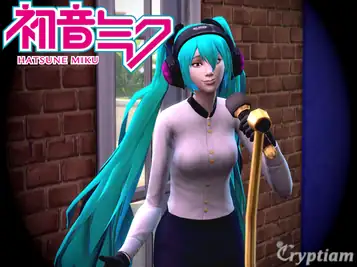 Sims 4 CC - Hatsune Miku hairstyle + Domino's Pizza Feat. Hatsune Miku