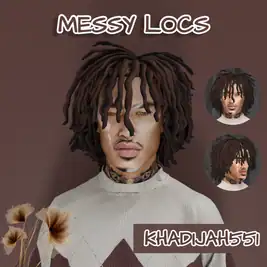 AlphaLocks Unisex Bundle (by Khadijah551  - Messy Locs Set, Alpha Hair CC, Male & Female Styles)
