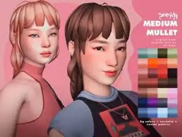 Sims 4 Maxis Match Hair Medium Mullet - MiCat Game