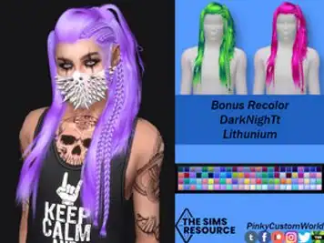 Bonus Retexture of Lithunium hair by DarkNighTt