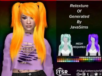 Retexture of Generated hair by JavaSims