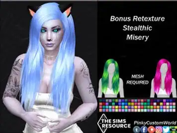 Bonus Retexture of Misery hair by Stealthic