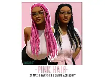 Long Hairstyles: Pink Hair with Ombre Accessories