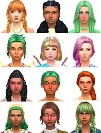 My type is probably green hair. : r/Sims4